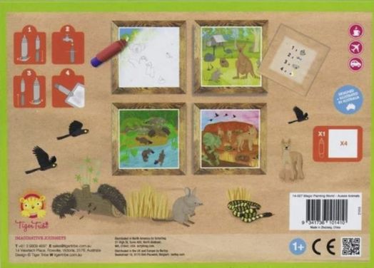 Комплект за рисуване с вода Tiger Tribe - Австралийски животни