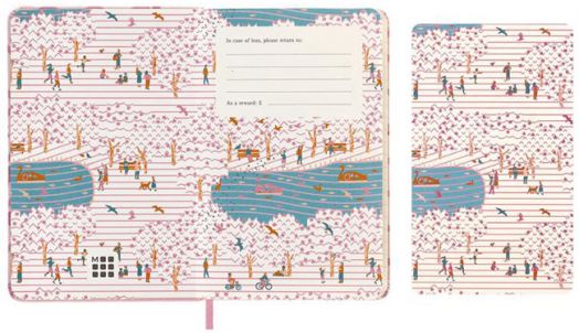 Джобен тефтер Moleskine Sakura Couple с твърди корици и линирани страници