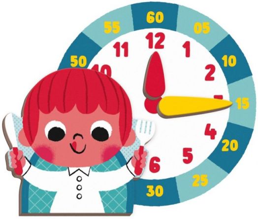 Детска магнитна книга Janod - Часовник