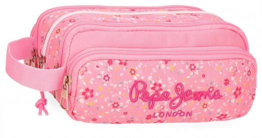 Несесер Pepe Jeans - Alenka Pink с пет отделения и ръкохватка