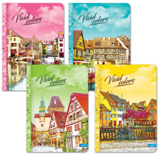 Тетрадка Lastva Vivid Colors А5, 96 листа с широки редове