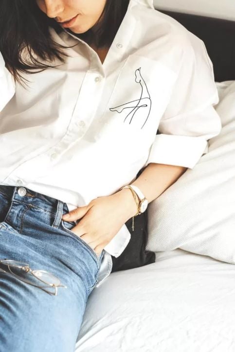 Комплект за бродиране на дрехи Graine Creative - Line art