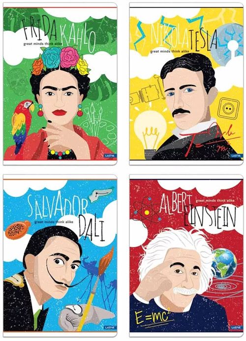 Тетрадка Lastva Great Minds А5, 50 листа с широки редове