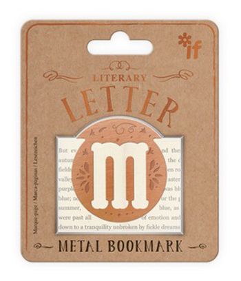 Метален разделител за книга с буква - M