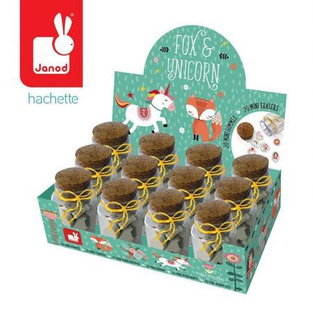 Комплект мини гумички Janod - Лисица / Еднорог