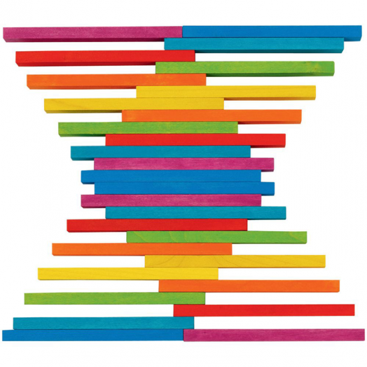 Дървен цветен конструктор Goki, 200 части