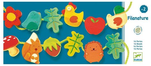 Дървена играчка за нанизване Djeco - Животни