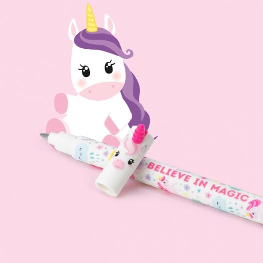 Изтриваема гел химикалка Legami Unicorn с капачка и гумичка