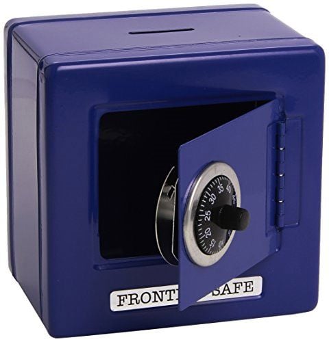 Метален сейф с шифър, син
