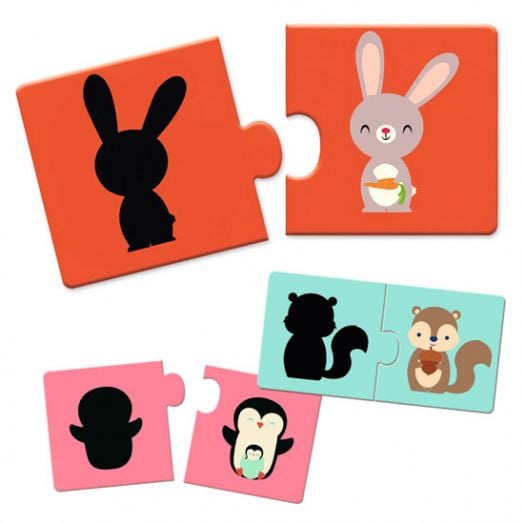 Детски пъзел Djeco: Сенки на животни