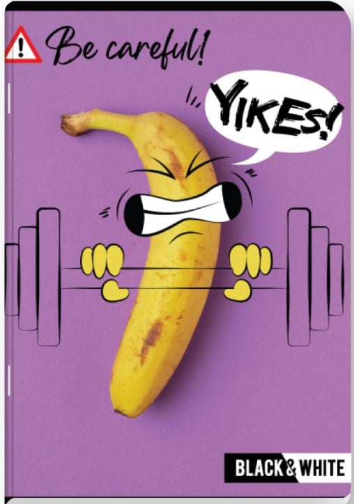 Тетрадка Black & White Boy A5, 40 листа - тесни и широки редове