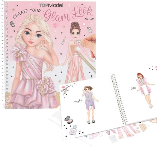 Книжка за оцветяване със стикери Top Model - Glam Look