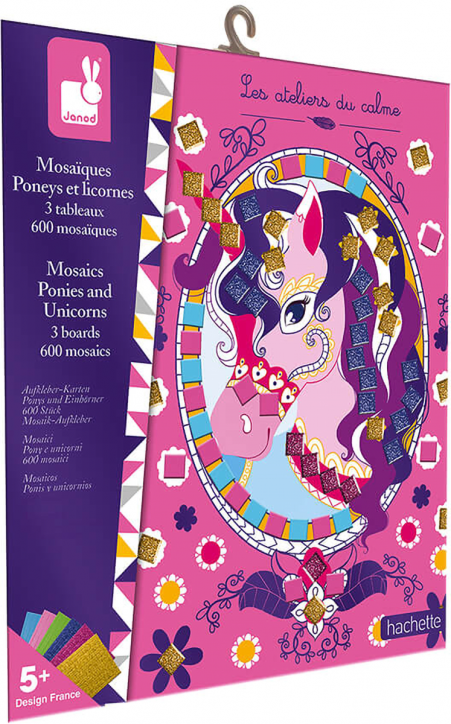 Творчески комплект Janod - Мозайка с понита и еднорози