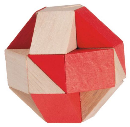 3D пъзел от бамбук - Змия, червен