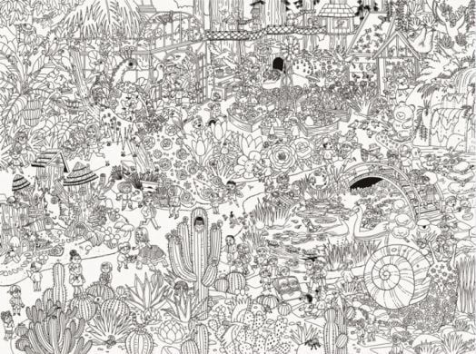 Гигантски плакат за оцветяване Crocodile Creek - Ден в ботаническата градина