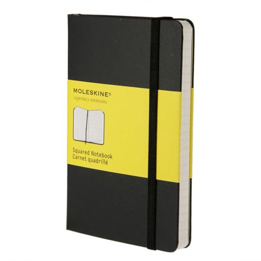 Джобен тефтер Moleskine Classic с твърди корици, листа на квадратчета