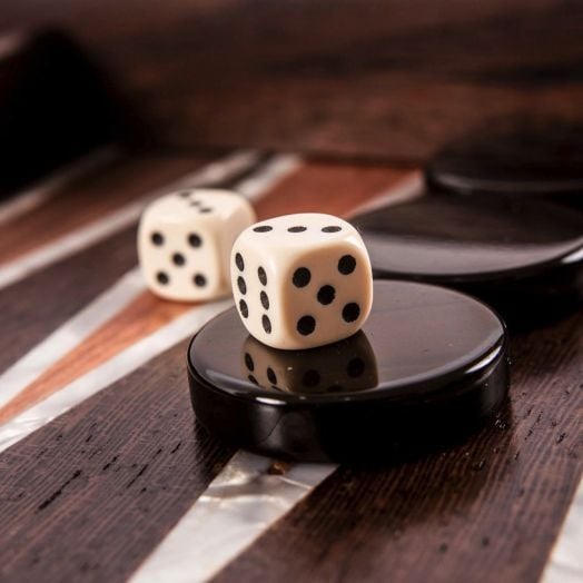 Табла Manopoulos с отделения - естествен орех с перли, 48 х 30 см.