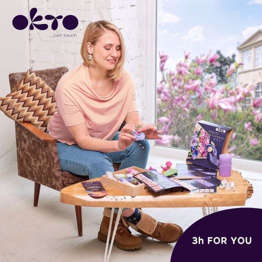 Творчески комплект Okto - Декорация с лек моделин - цветя 