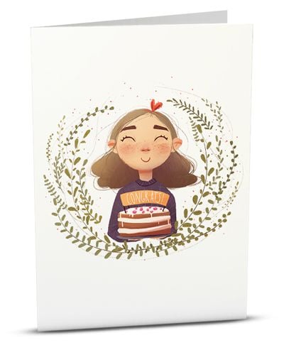 iGreet Картичка - Празнуващо момиче