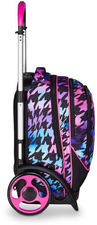 Ученическа раница на колела Seven Detach Glow Love и телескопична дръжка