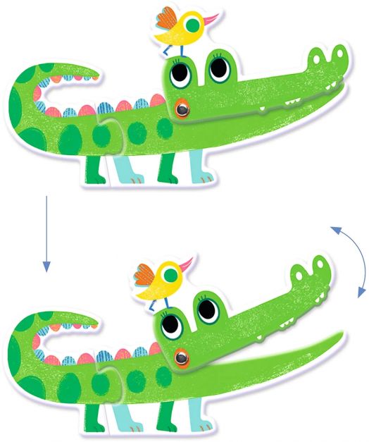 Детски пъзел Djeco Duo: Движещи се животни