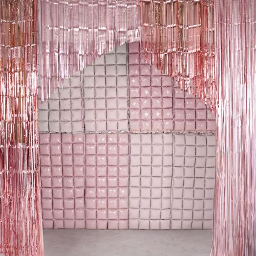 Фолиев балон PartyDeco - Двустранна завеса, розов