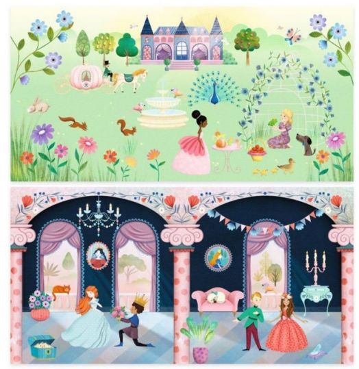 Творчески комплект със стикери Djeco - Живот в замък