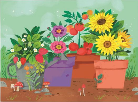 Стикери за оцветяване Crocodile Creek - Градина