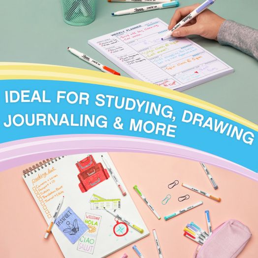 Комплект двувърхи маркери Sharpie S-Note, 8 цвята