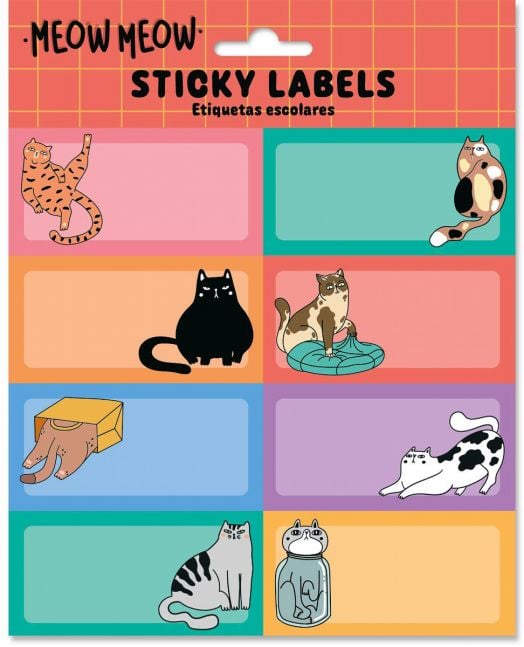 Ученически етикети Grupo Erik - Meow Meow, 16 бр.