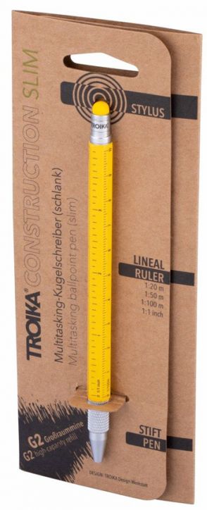Химикалка Troika Construction Slim, жълта