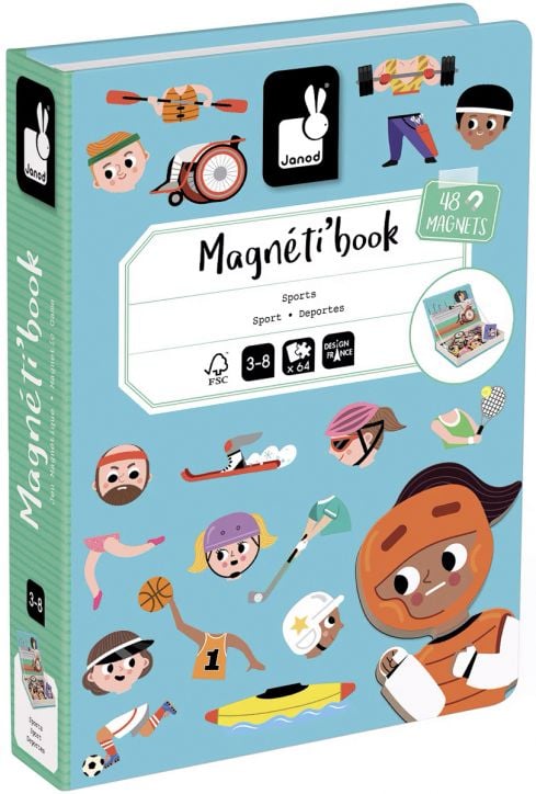 Детска магнитна книга Janod - Спортове