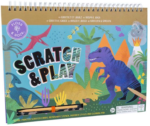 Творчески комплект Floss & Rock, Scratch and Play, Dinosaur - Динозаври