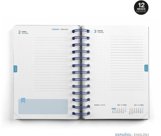 Тефтер - органайзер Miquelrius Tigers от септември 2025 до август 2026 г., ден на страница