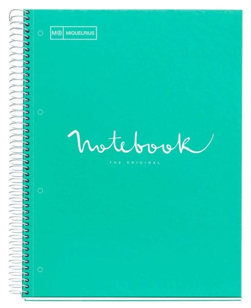 Тетрадка Miquelrius Emotions А4 със спирала, 80 листа на малки квадратчета, тюркоаз