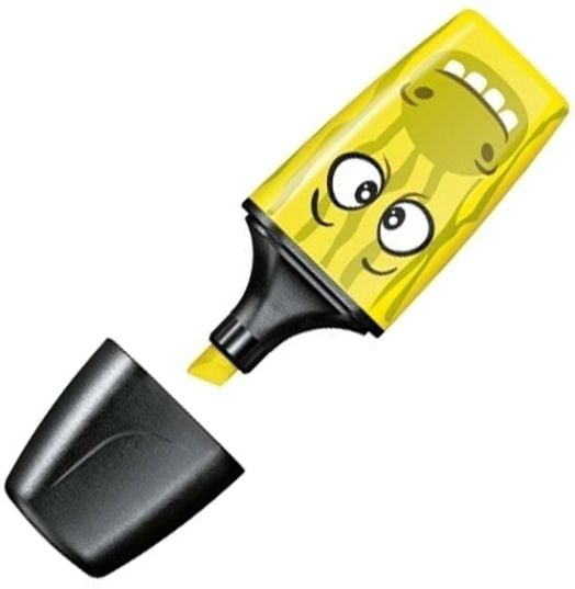 Мини текстмаркер Stabilo Boss Funnimals, жълт