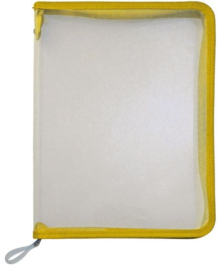 Папка с цип Office Zone с жълт кант
