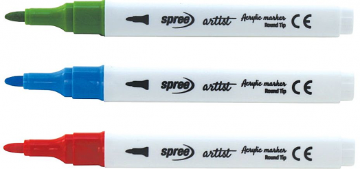 Акрилни маркери Spree Artist - 36 цвята + 2 контурни маркера, в кутия