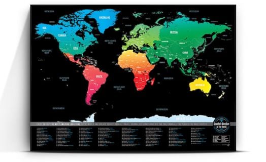 Цветна скреч карта на света - 101 места