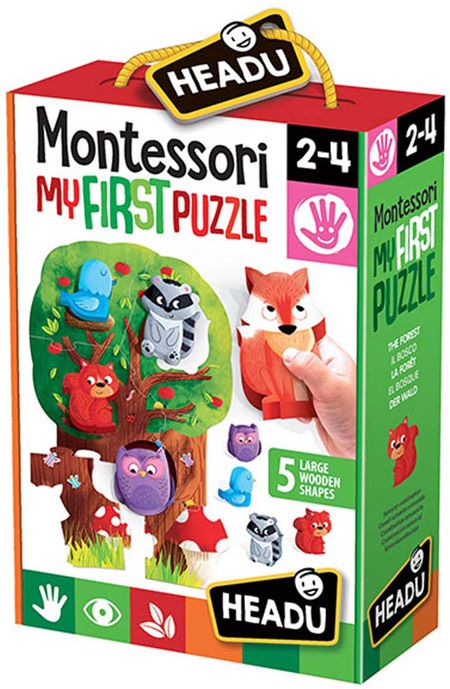 Образователен пъзел Headu Montessori - Моят първи пъзел, В гората