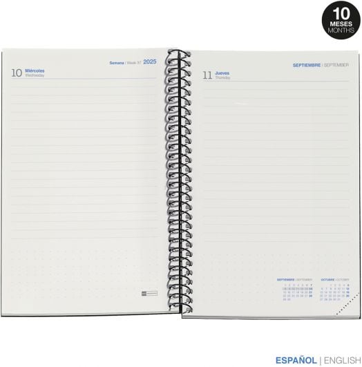 Тефтер - органайзер Miquelrius Eco Year от септември 2025 до юни 2026 г., ден на страница