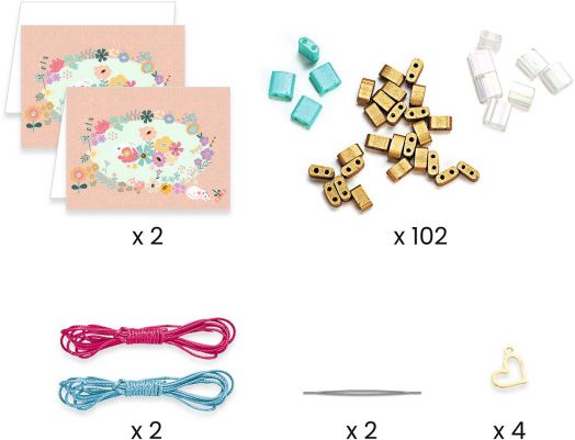 Креативен комплект Djeco: Направи си гривни - Цветя