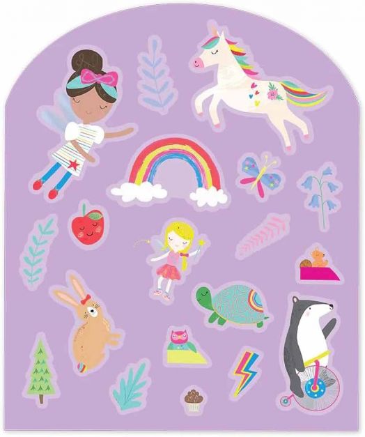 Книжка със стикери Floss & Rock, Stick and Play, Rainbow Fairy - Фея