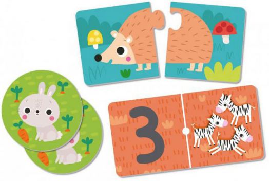 Комплект от 3 игри Apli Kids - Пъзел, Домино и Мемори игра