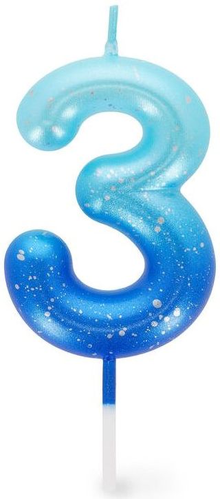 Свещ за рожден ден Legami - Цифра 3, синя