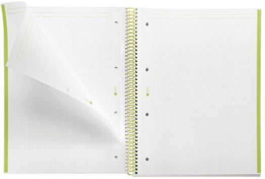 Тетрадка Miquelrius Emotions A4 със спирала, 80 листа на точки, лайм