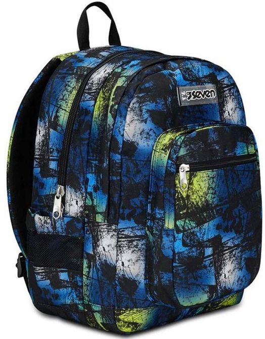 Ученическа раница Seven Freethink Ocean Blue с две отделения и USB порт