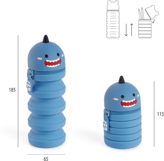 Разтегателен силиконов несесер Miquelrius Back2Fun - Акула