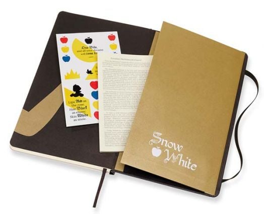 Черен тефтер Moleskine Snow White Gold Crown Large с широки редове, Limited Edition