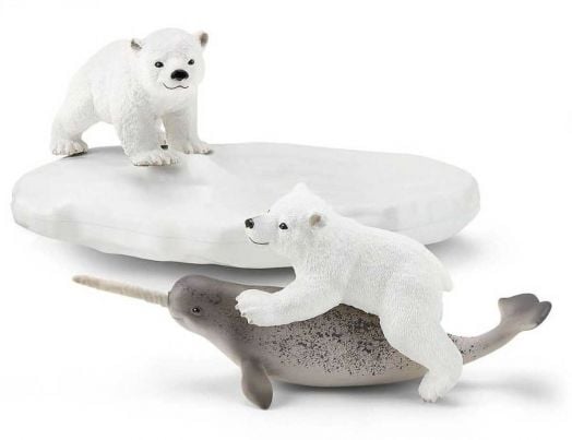 Комплект Schleich: Играещи полярни мечета